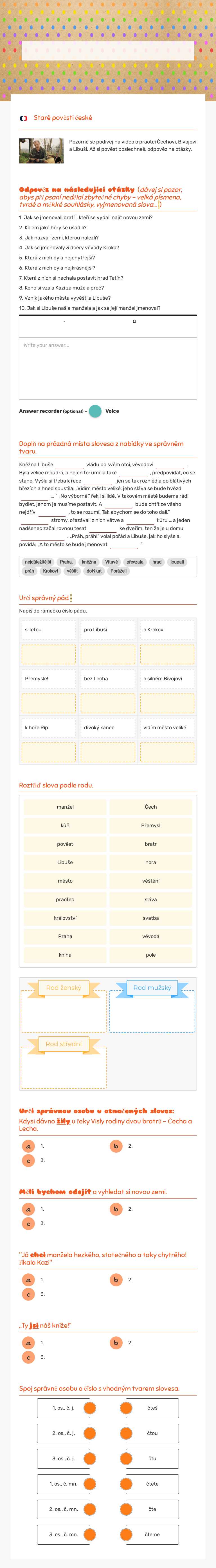 procvičování Grade 3 worksheet preview