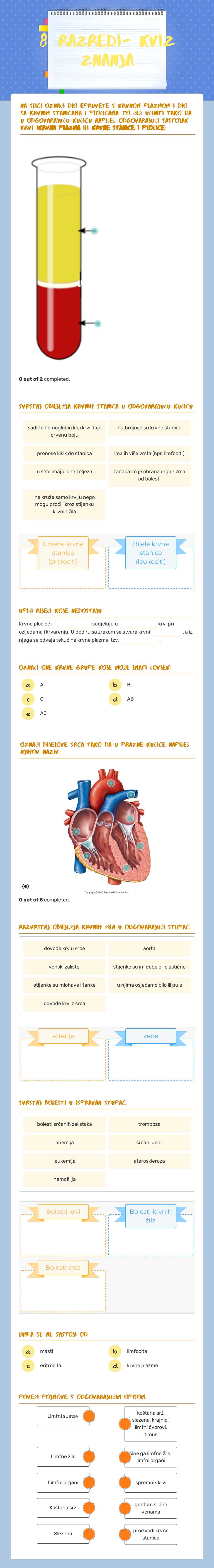 8. RAZREDI- KVIZ ZNANJA Grade 8 worksheet preview