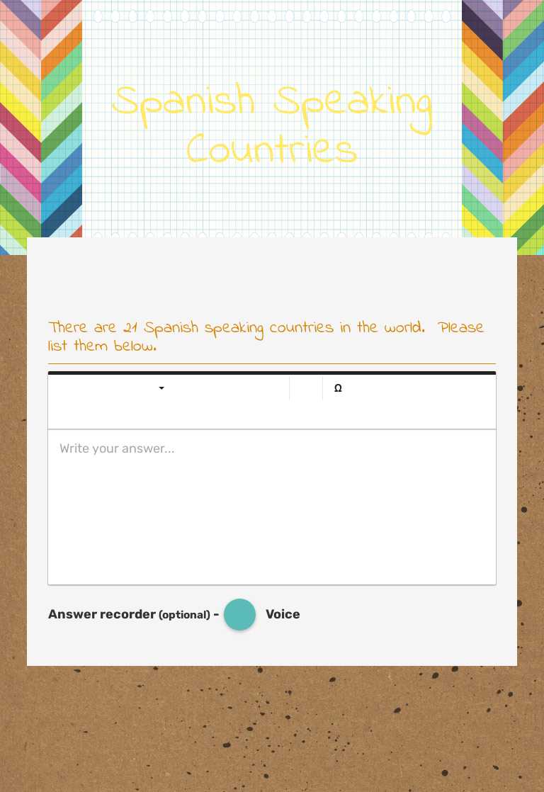 Spanish Speaking Countries worksheet preview image