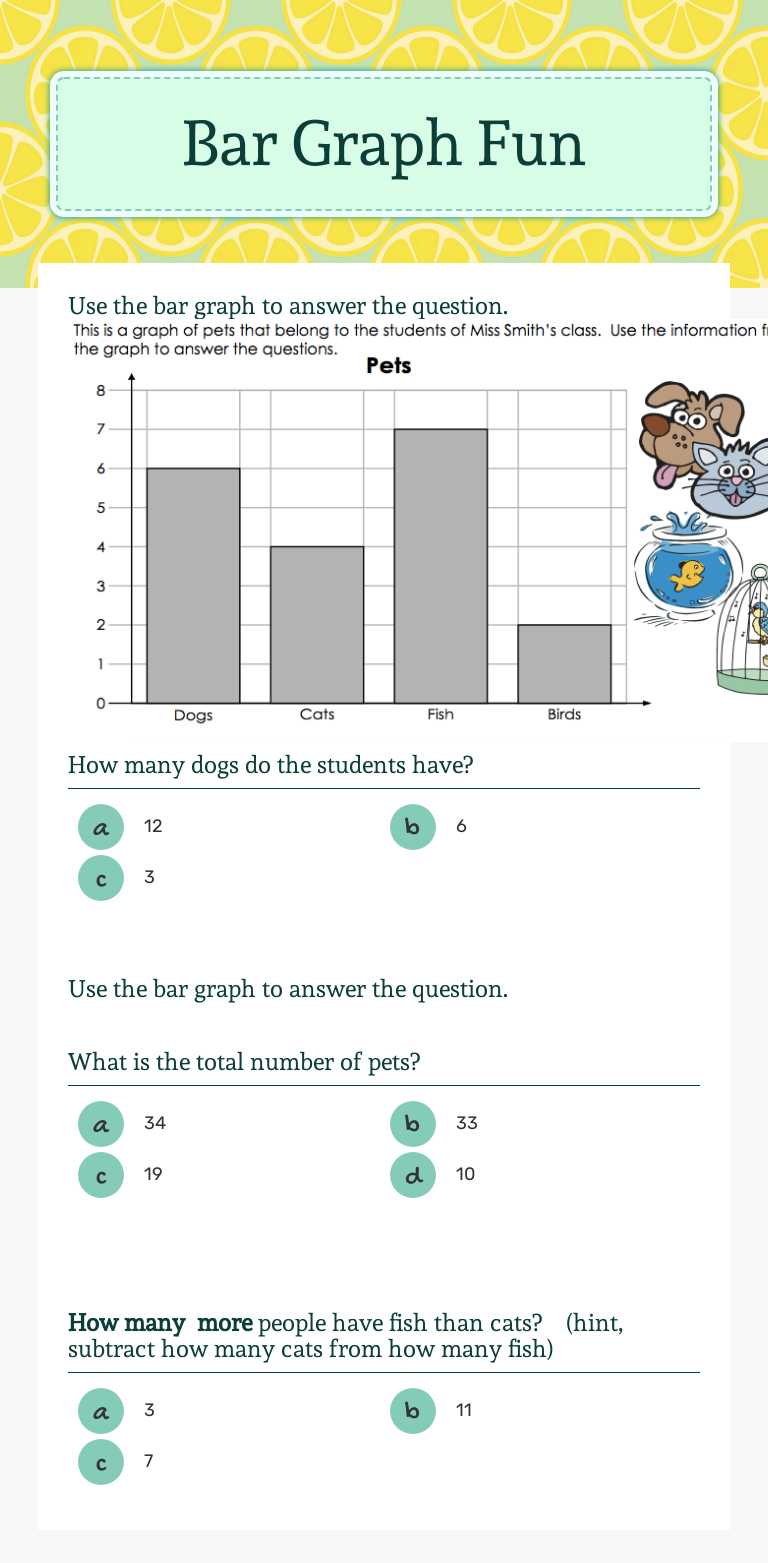 Bar Graph Fun worksheet preview image