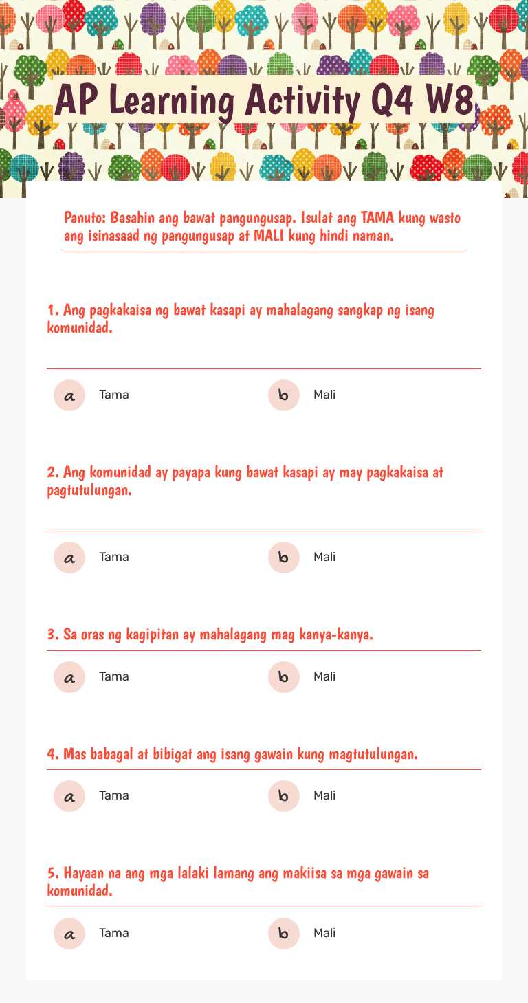 AP Learning Activity Q4 W8 worksheet preview image