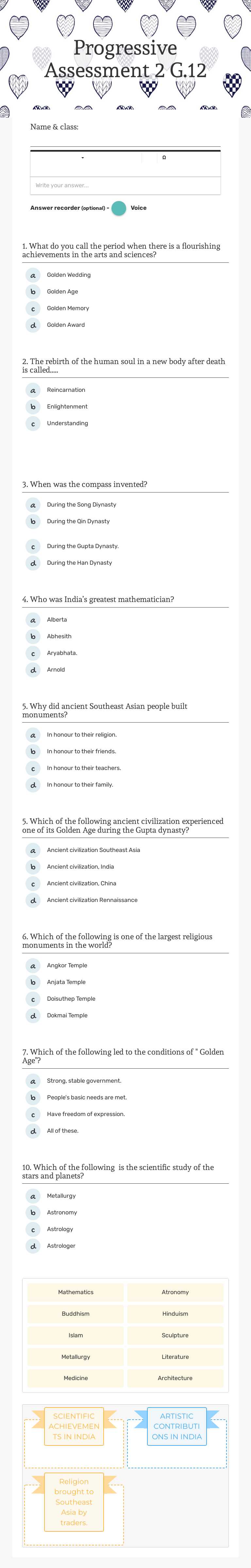Progressive Assessment 2 G.12 worksheet preview image