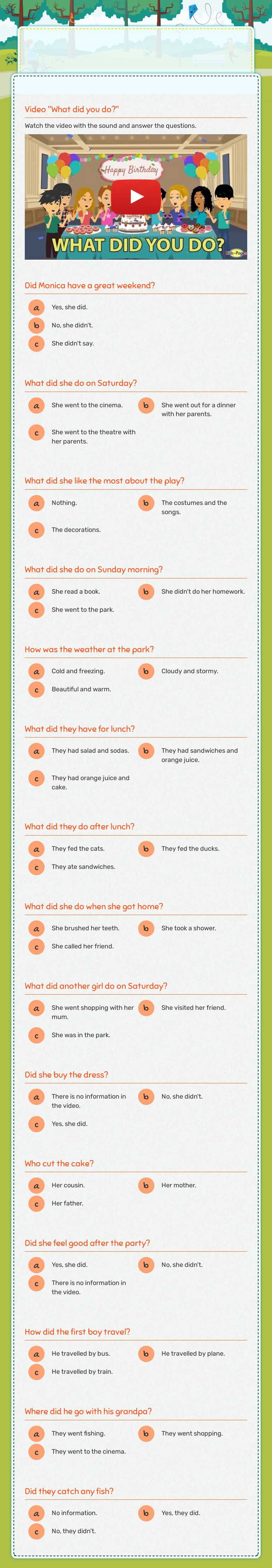 Past habits and activities worksheet preview image