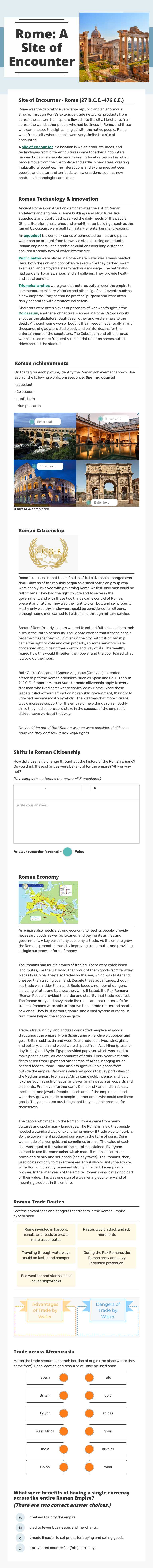 Rome: A Site of Encounter worksheet preview image