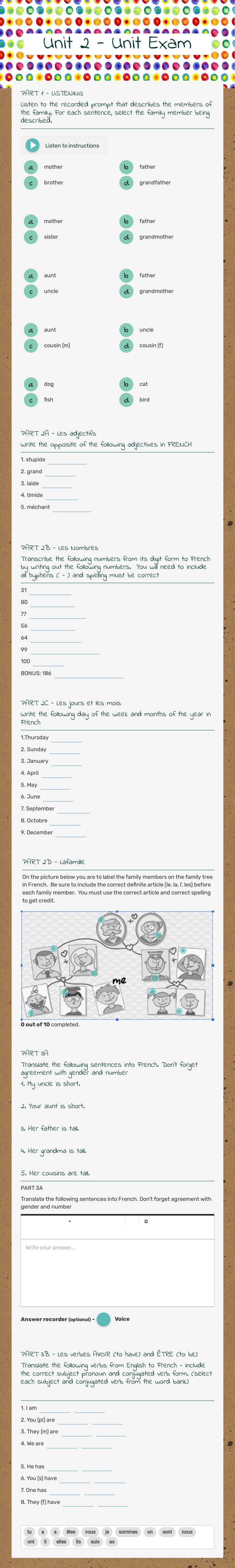 Unit 2 - Unit Exam worksheet preview image