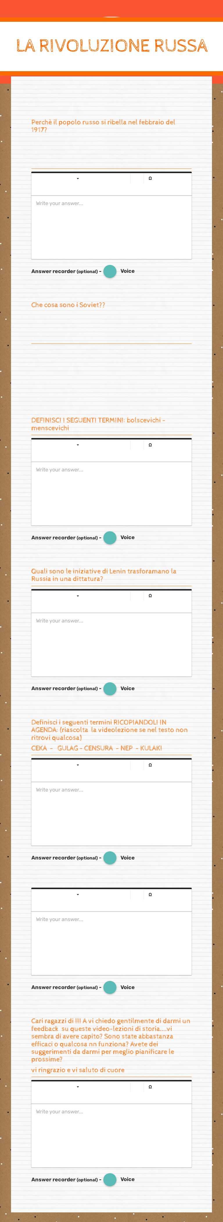 LA RIVOLUZIONE RUSSA Other worksheet preview