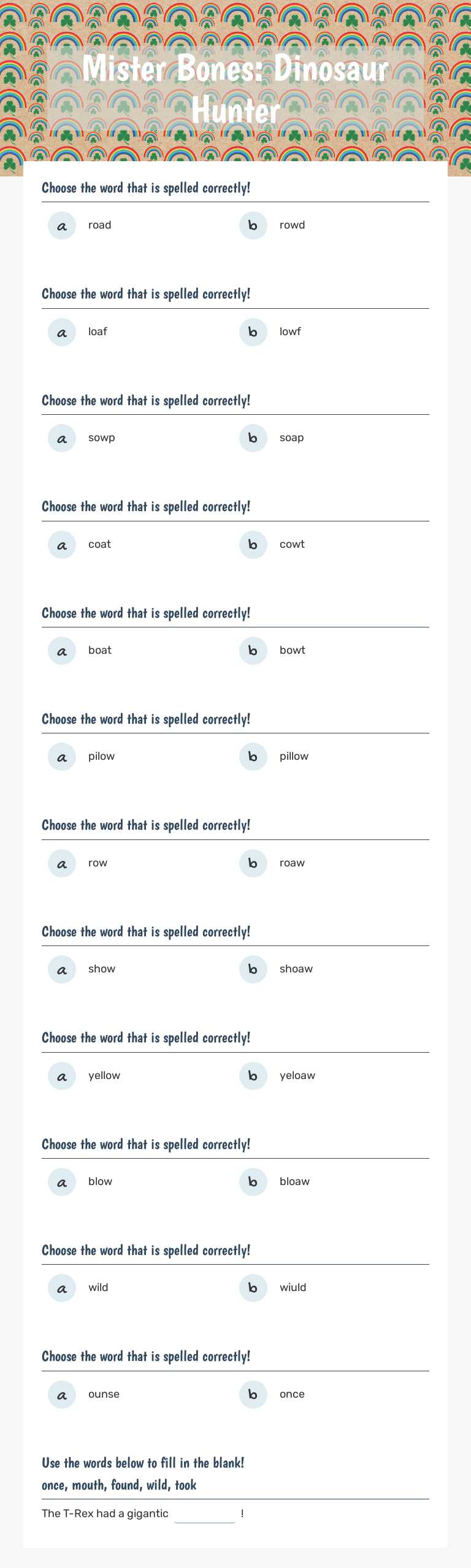 Mister Bones: Dinosaur Hunter worksheet preview image