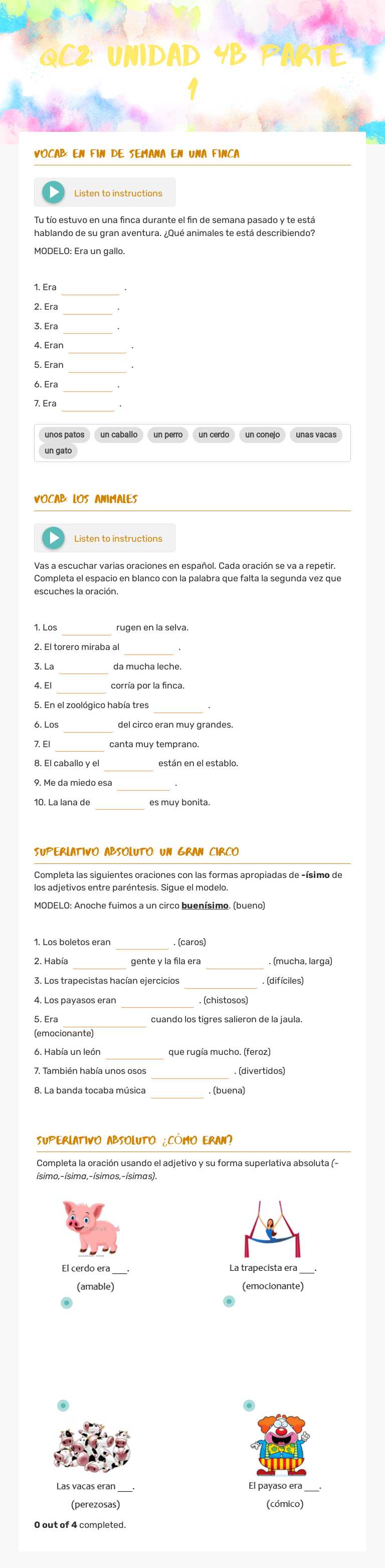 QC2: UNIDAD 4B parte 1 worksheet preview image