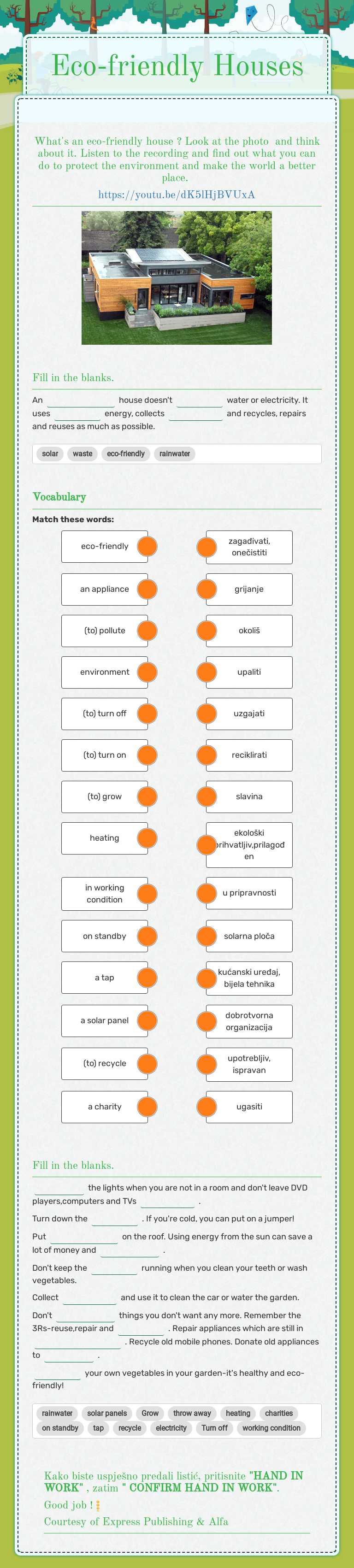 Eco-friendly Houses worksheet preview image