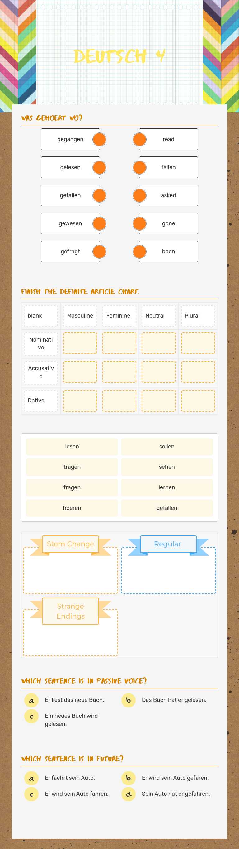 Deutsch 4 worksheet preview image
