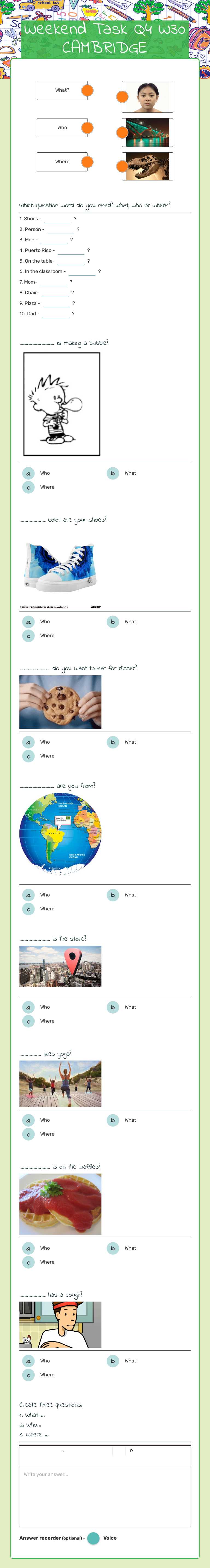 Weekend Task Q4 W30  CAMBRIDGE worksheet preview image