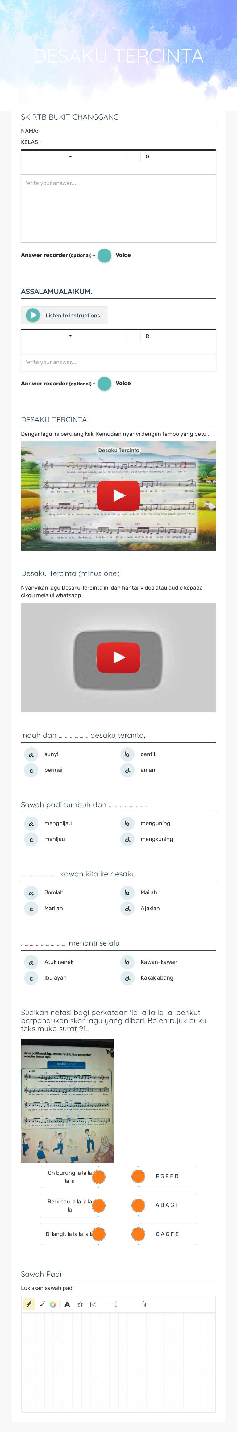 DESAKU TERCINTA worksheet preview image