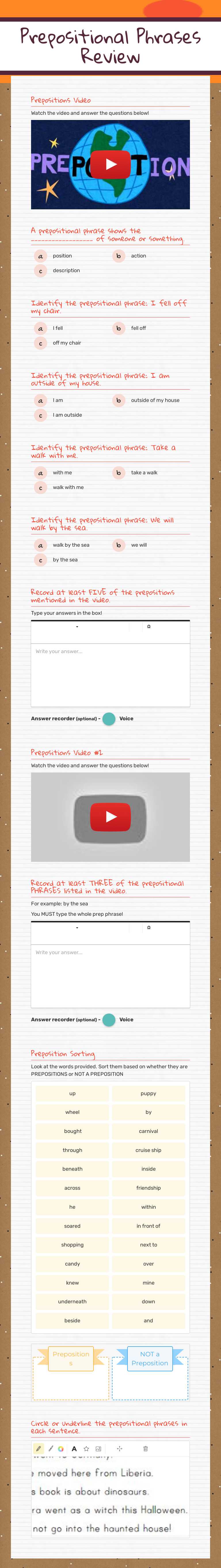 Prepositional Phrases 
Review worksheet preview image