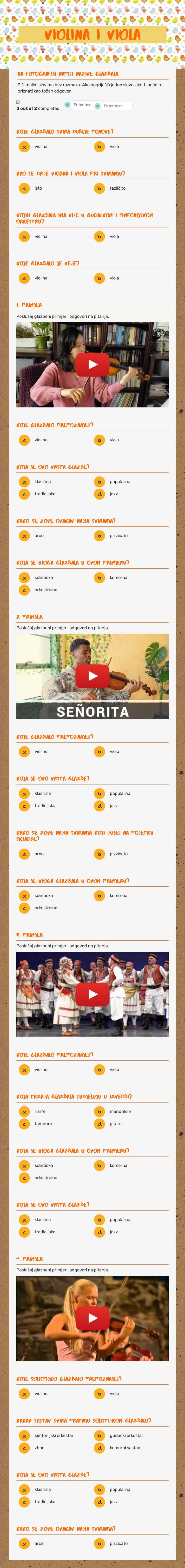 Violina i viola worksheet preview image