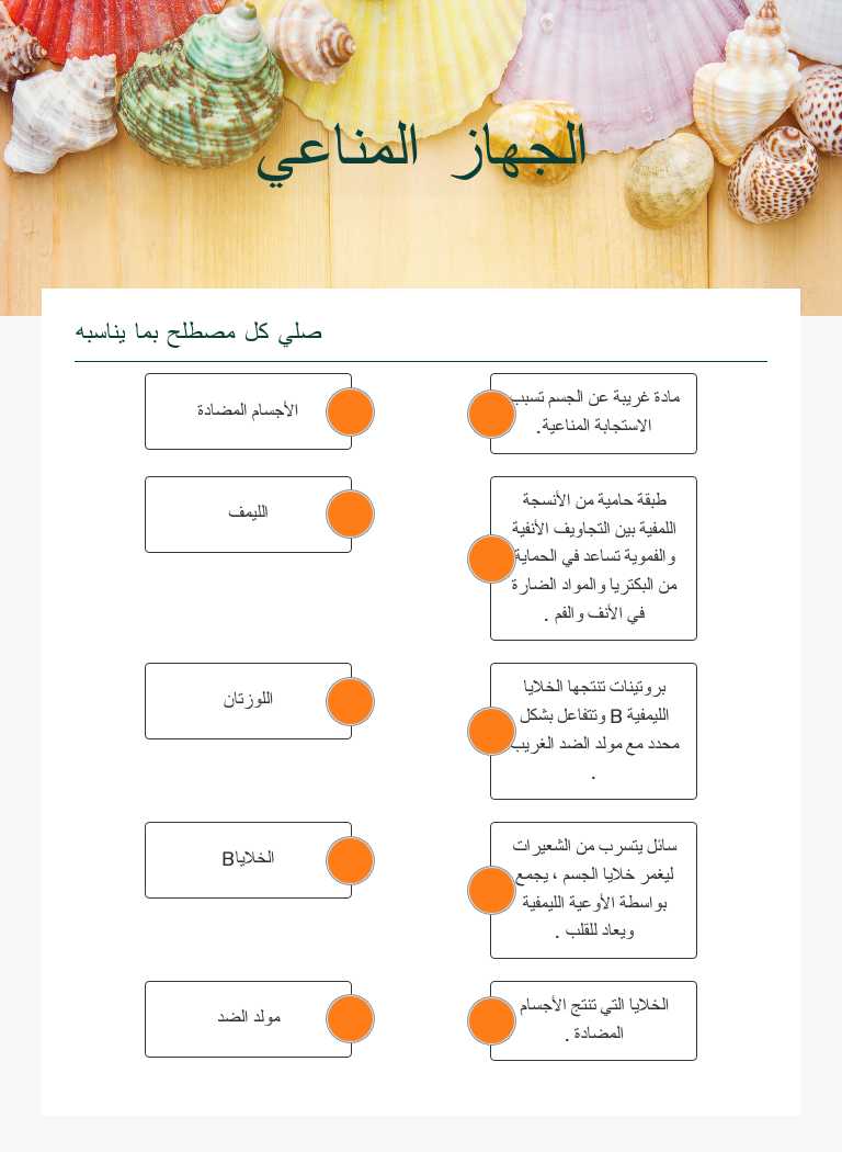 الجهاز المناعي worksheet preview image