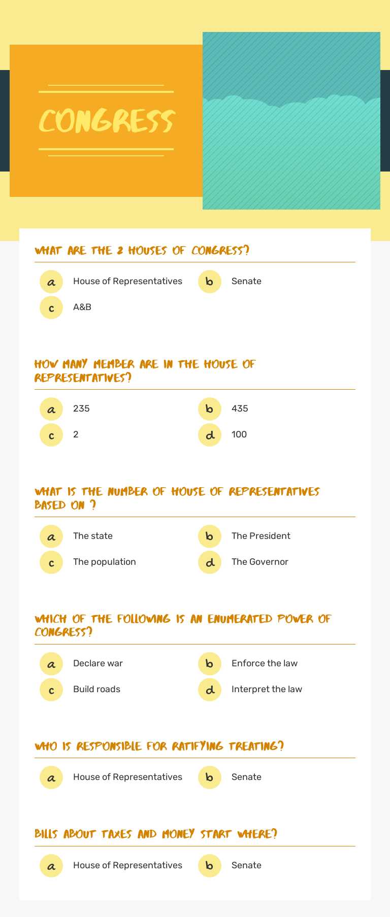 congress worksheet preview image