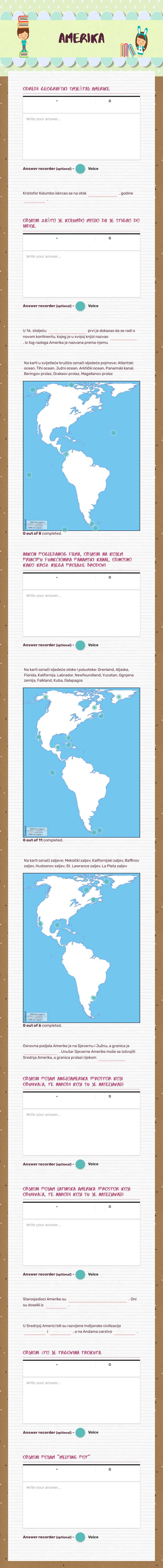 amerika Grade 6 worksheet preview