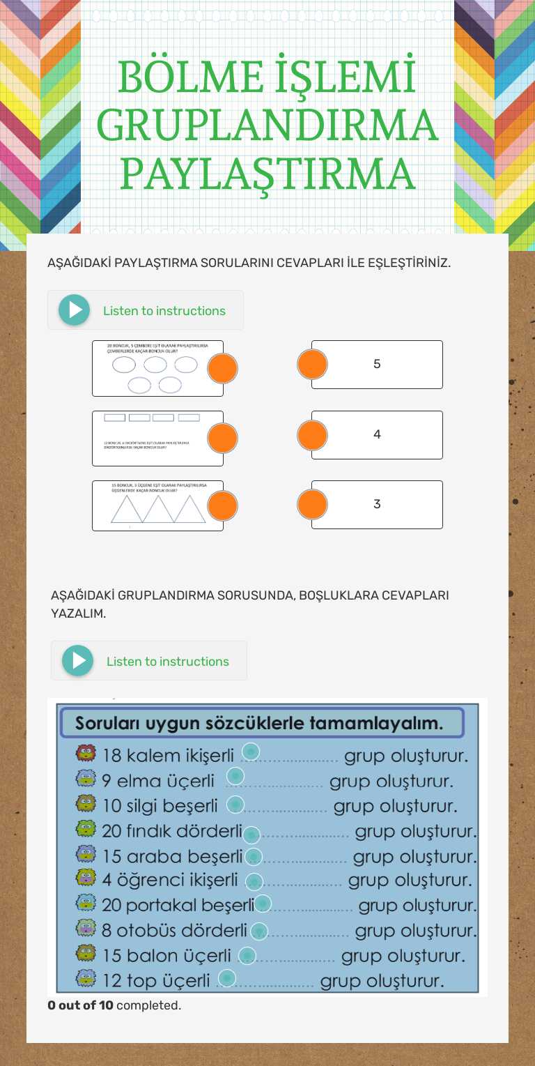 BÖLME İŞLEMİ GRUPLANDIRMA PAYLAŞTIRMA Grade 2 worksheet preview