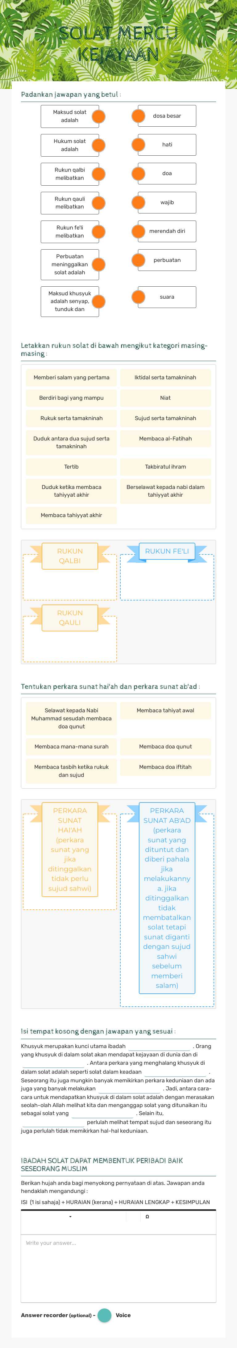 SOLAT MERCU KEJAYAAN worksheet preview image