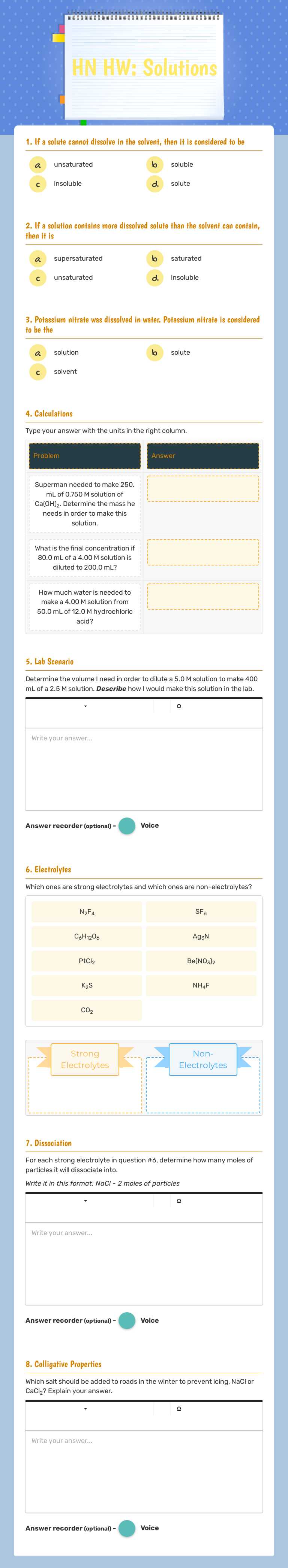 HN HW: Solutions worksheet preview image