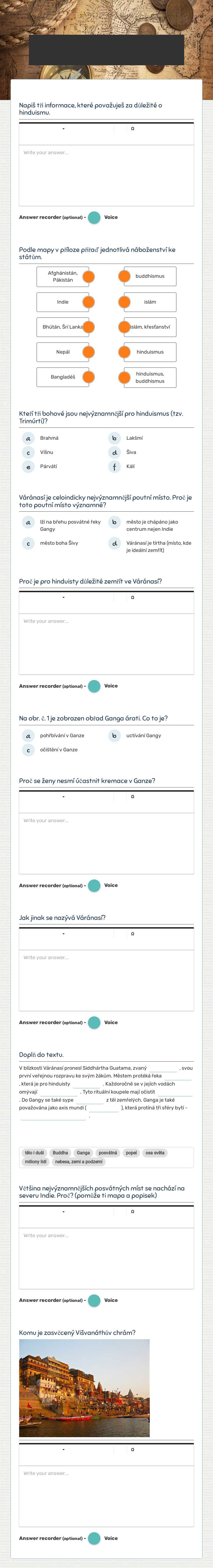 VÁRÁNASÍ  - MÍSTO PŘECHODU NA DRUHÝ BŘEH worksheet preview image