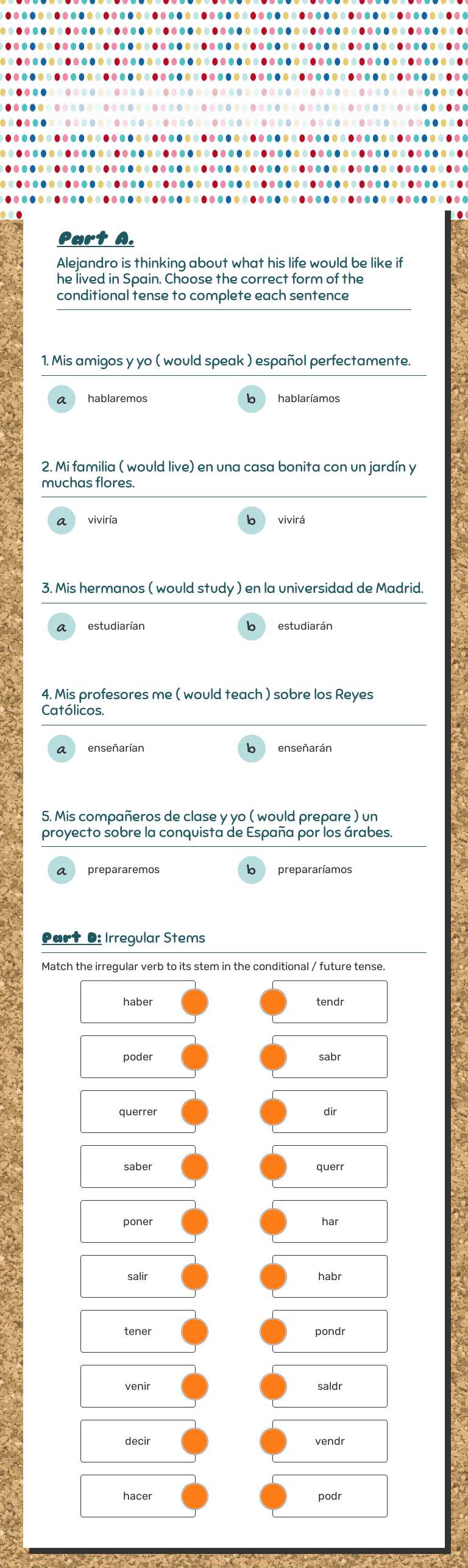 P3 el condicional 
guided practice worksheet preview image