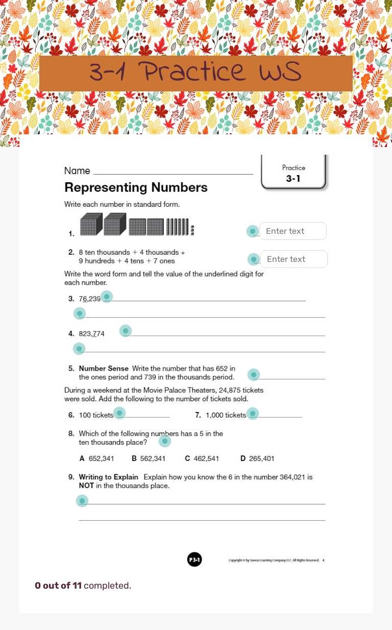 3-1 Practice WS Grade 4 worksheet preview