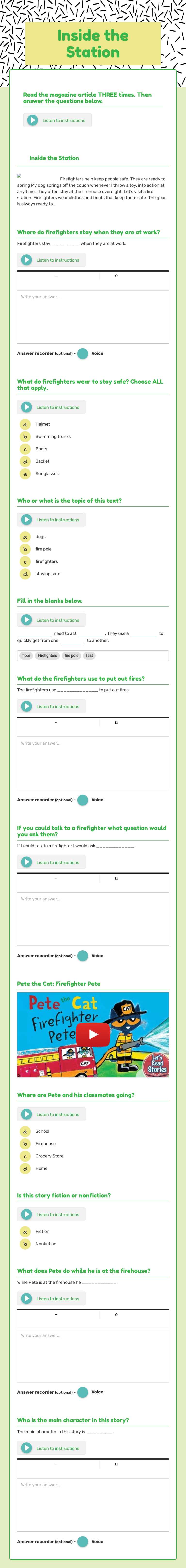 Inside the Station worksheet preview image