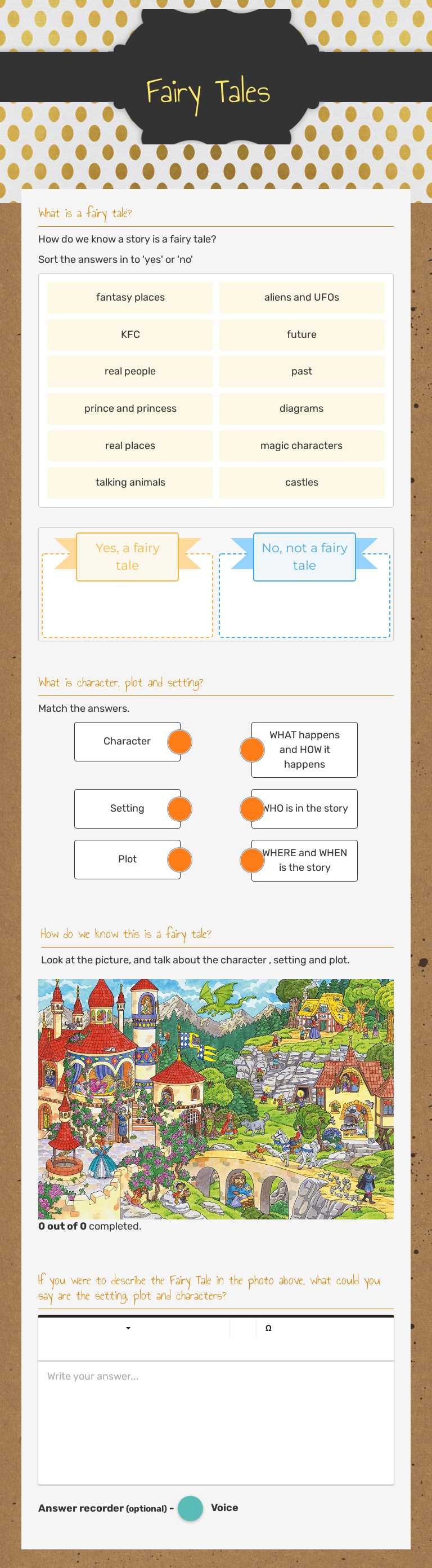 Fairy Tales worksheet preview image