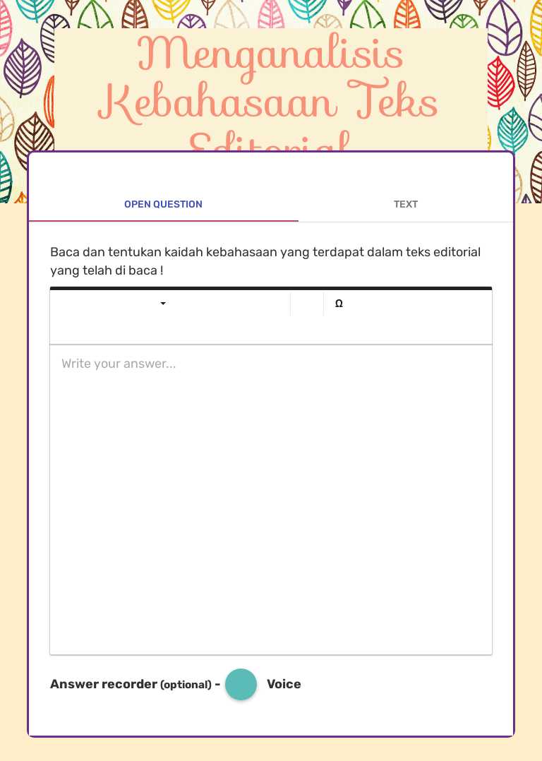 Menganalisis Kebahasaan Teks Editorial worksheet preview image
