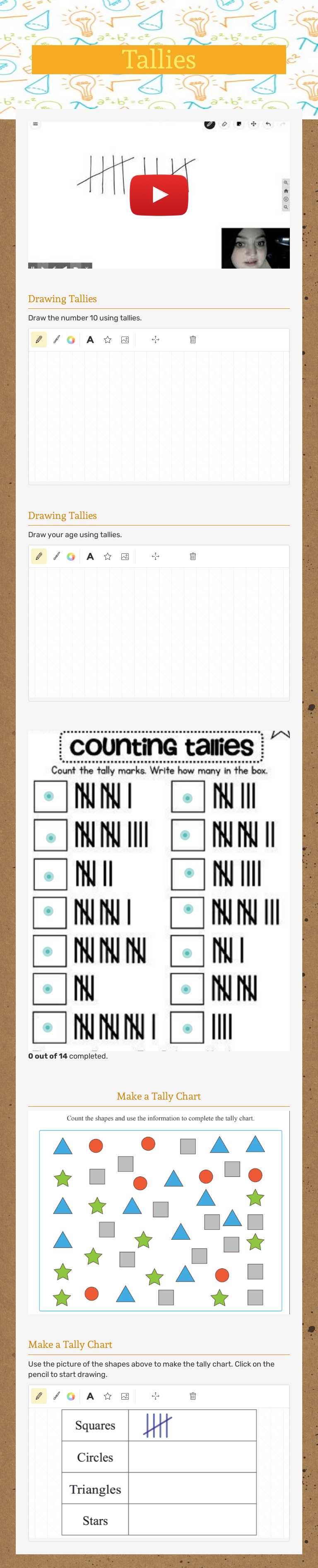Tallies worksheet preview image