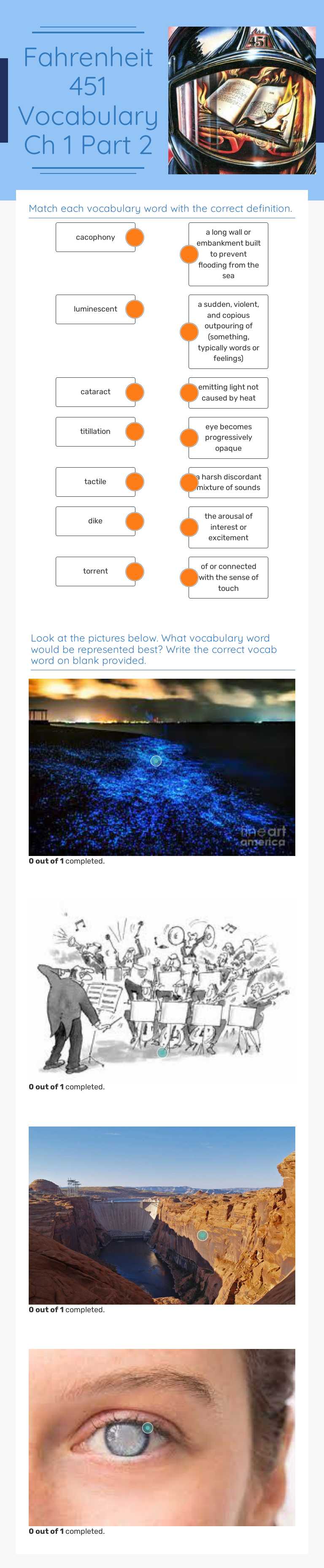 Fahrenheit 451
Vocabulary Ch 1 Part 2 worksheet preview image