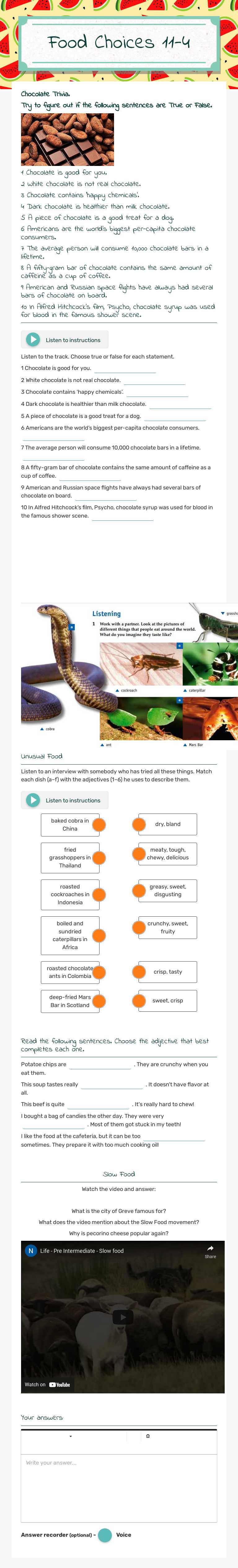 Food Choices
11-4 worksheet preview image