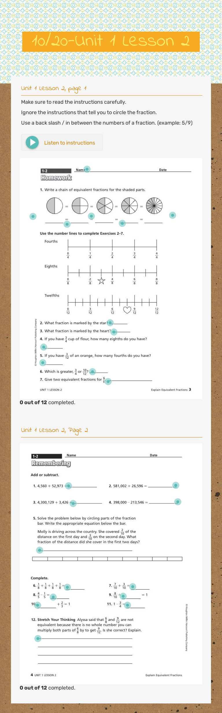 10/20-Unit 1 Lesson 2 Grade 5 worksheet preview