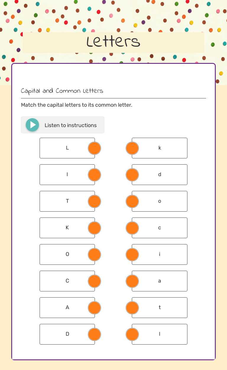 Letters worksheet preview image