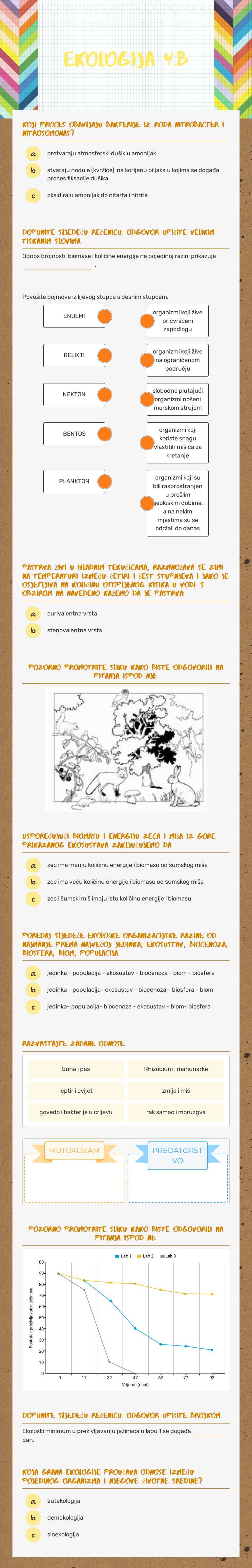 EKOLOGIJA 4.B Grade 12 worksheet preview
