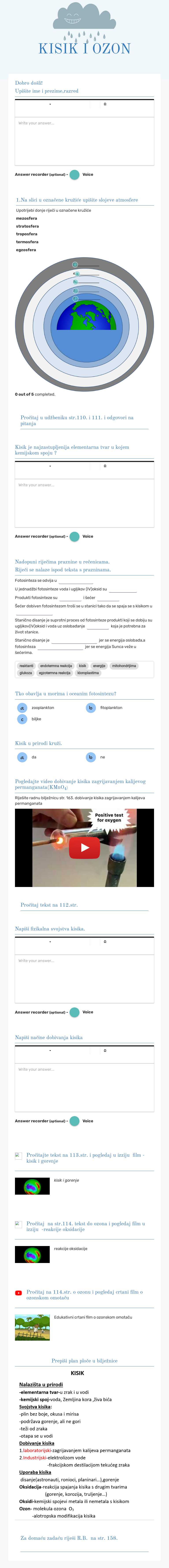 KISIK I OZON Grade 9 worksheet preview