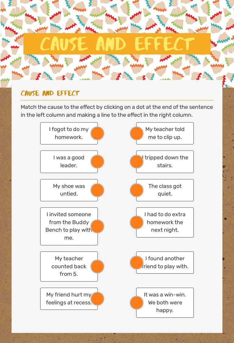 Cause and Effect worksheet preview image