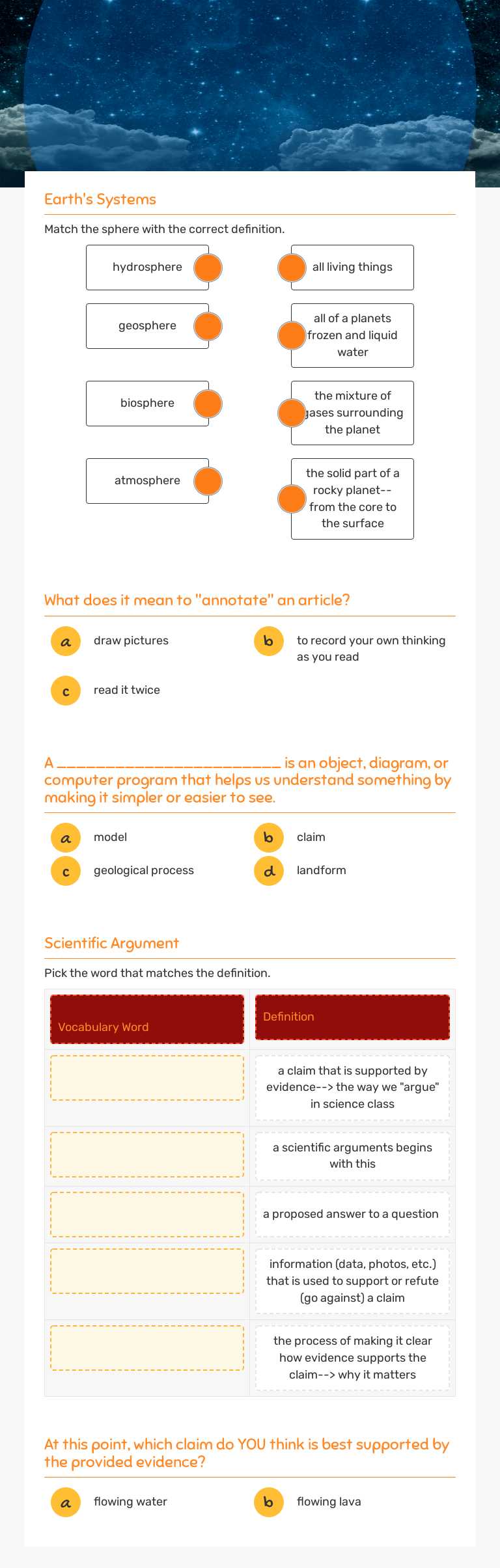 CFA: Geology on Mars 
 (Chapter 2) Grade 7 worksheet preview