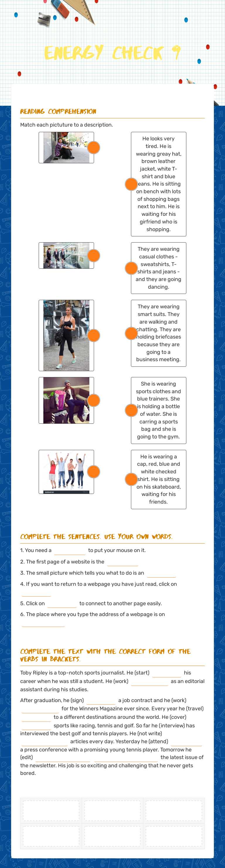 ENERGY CHECK 9 worksheet preview image