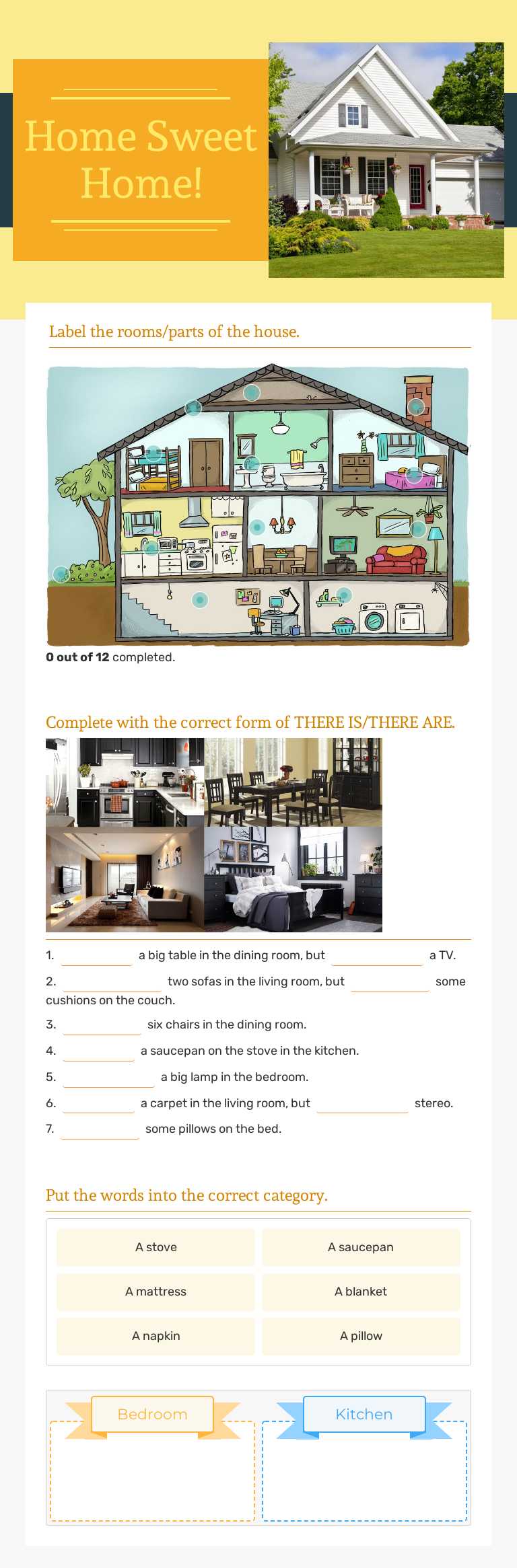 Home Sweet Home! worksheet preview image