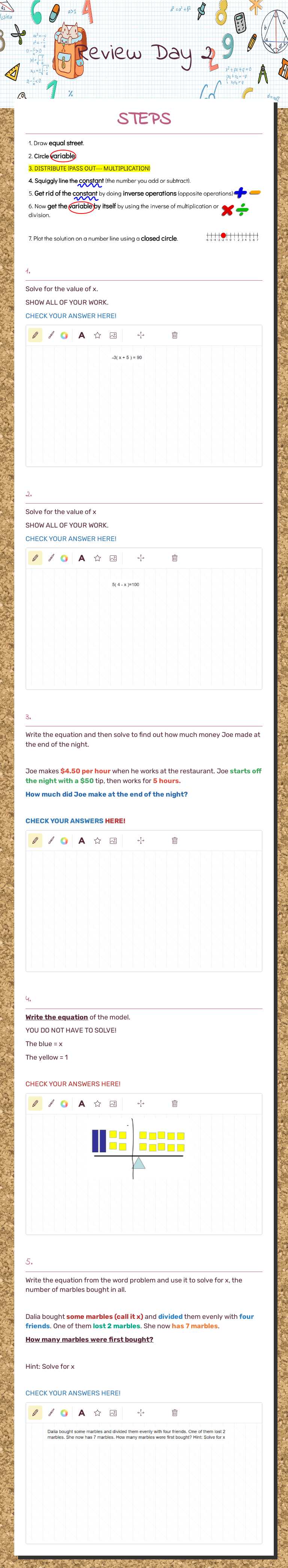 Review Day 2 worksheet preview image