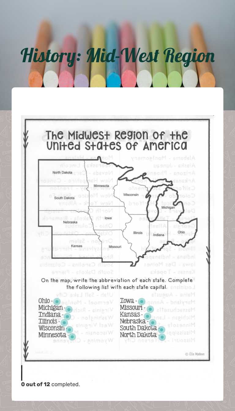 History:  Mid-West Region worksheet preview image