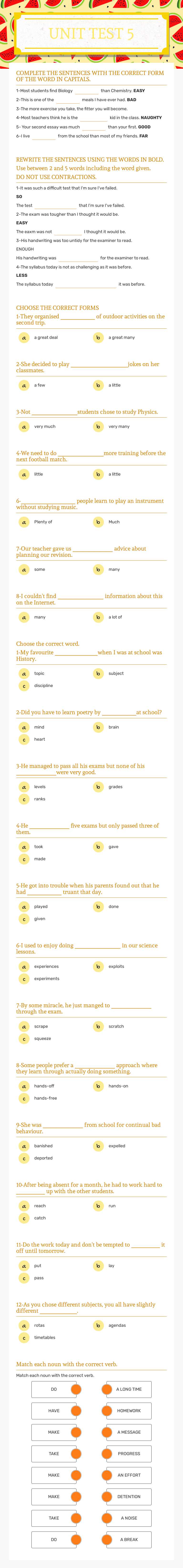 UNIT TEST 5 worksheet preview image