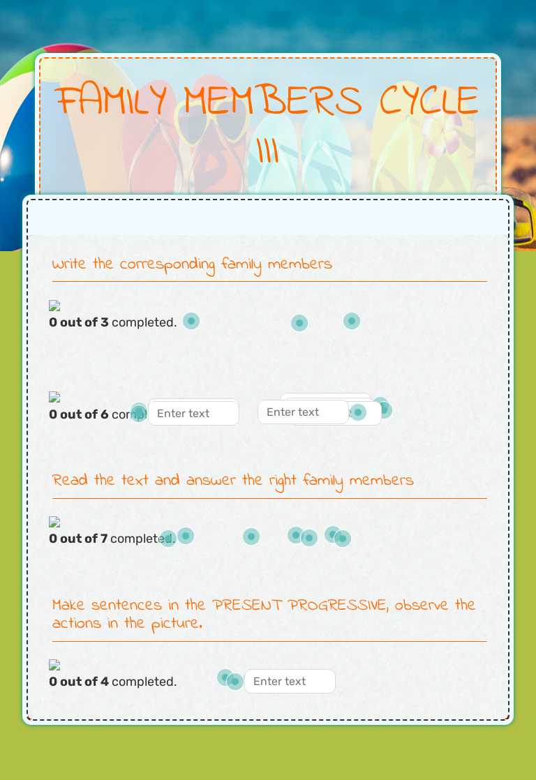 FAMILY MEMBERS CYCLE III worksheet preview image