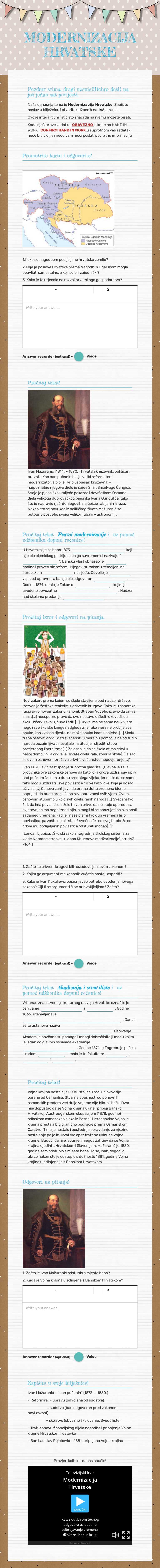 MODERNIZACIJA
HRVATSKE worksheet preview image