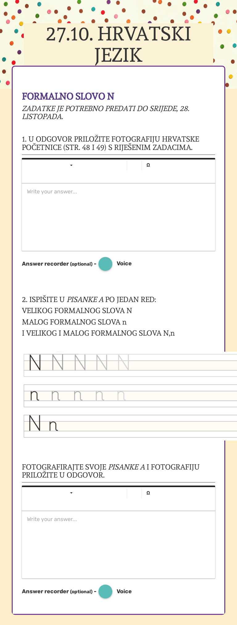 27.10. HRVATSKI JEZIK worksheet preview image