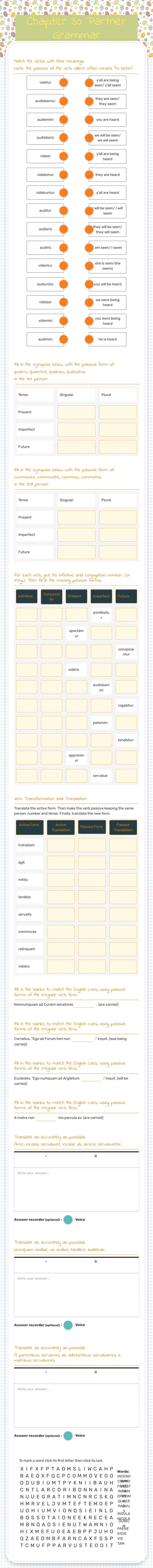 Chapter 30 Partner Grammar worksheet preview image