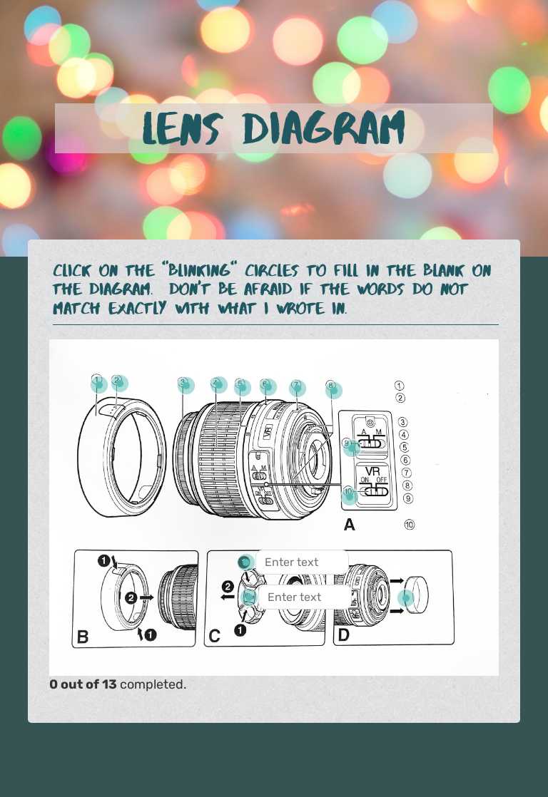 Lens Diagram worksheet preview image