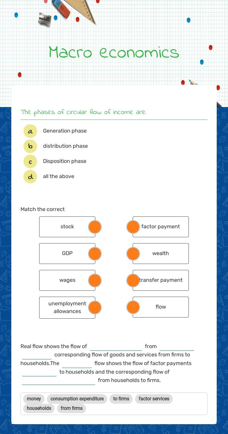 Macro economics worksheet preview image